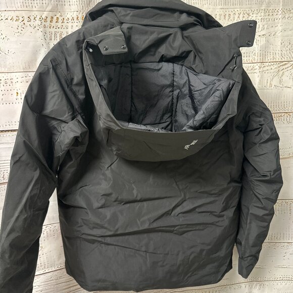 Men's Goose Down Arcteryx Logo Waterproof Warm Hooded Ski Puffer Jacket L - Picture 8 of 8